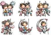 Cupid’s Carousel Whimsical Clipart, an Illustration by CraftArtStudio (Thumbnail 2 of 6)