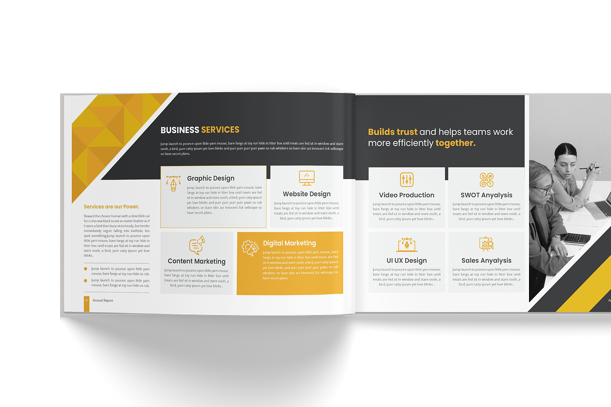 Horizontal Annual Report Brochure, a Brochure Template by TheBrightGrap (Photo 6 of 19)