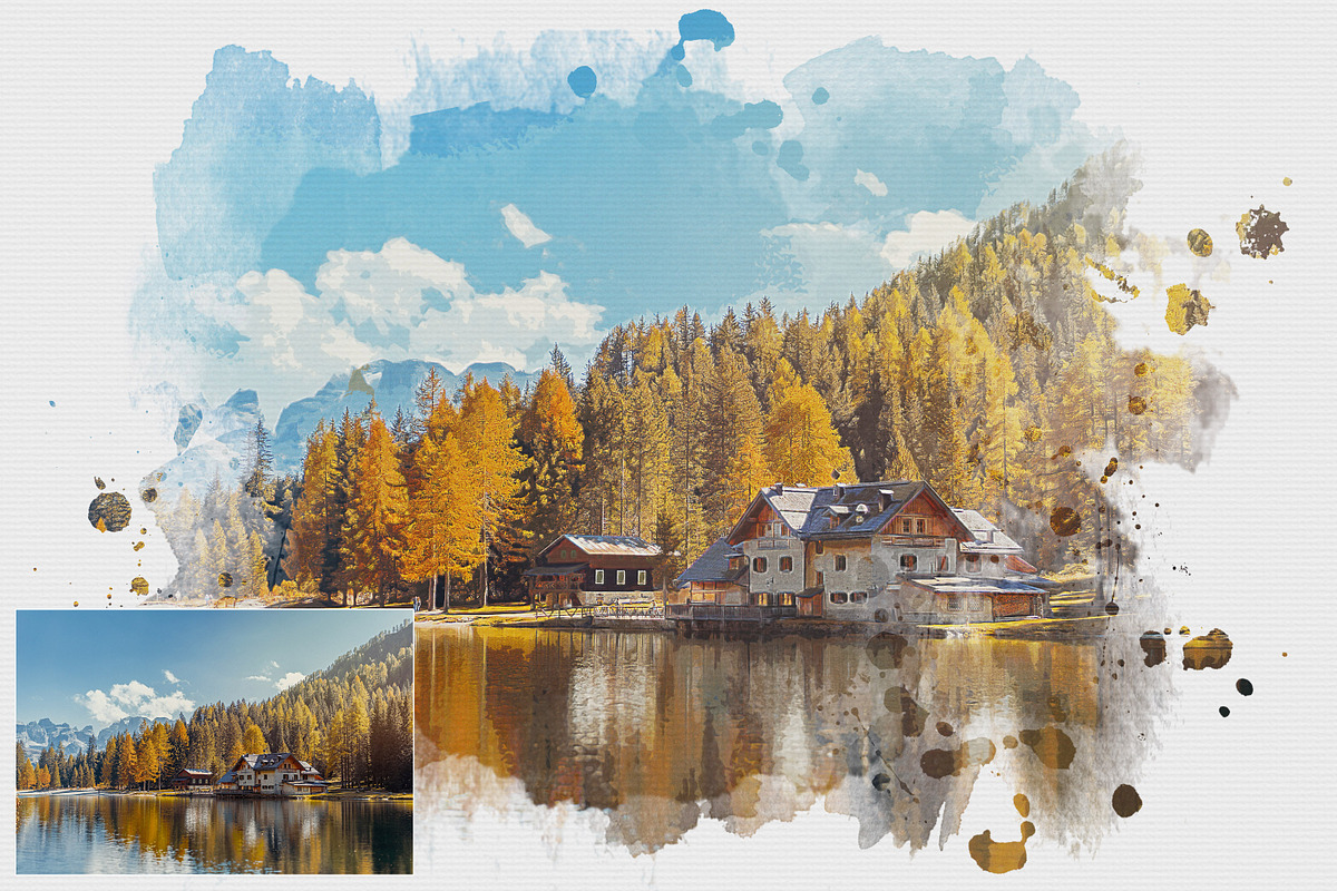 Artistic Watercolor Paint Effect, an Action Add-On by liptouse (Photo 4 of 9)