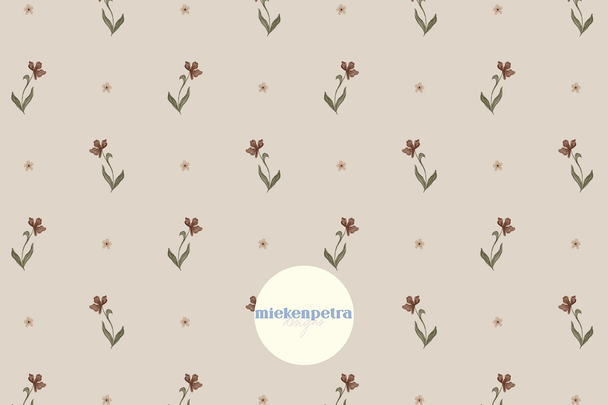 Vintage Ditsy Watercolor Floral, a Pattern Graphic by Mieken Petra Designs (Photo 1 of 3)