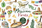 Hand Painted Mexican Fiesta Clipart, a Food Illustration by ArtCreationsDesign (Thumbnail 1 of 10)