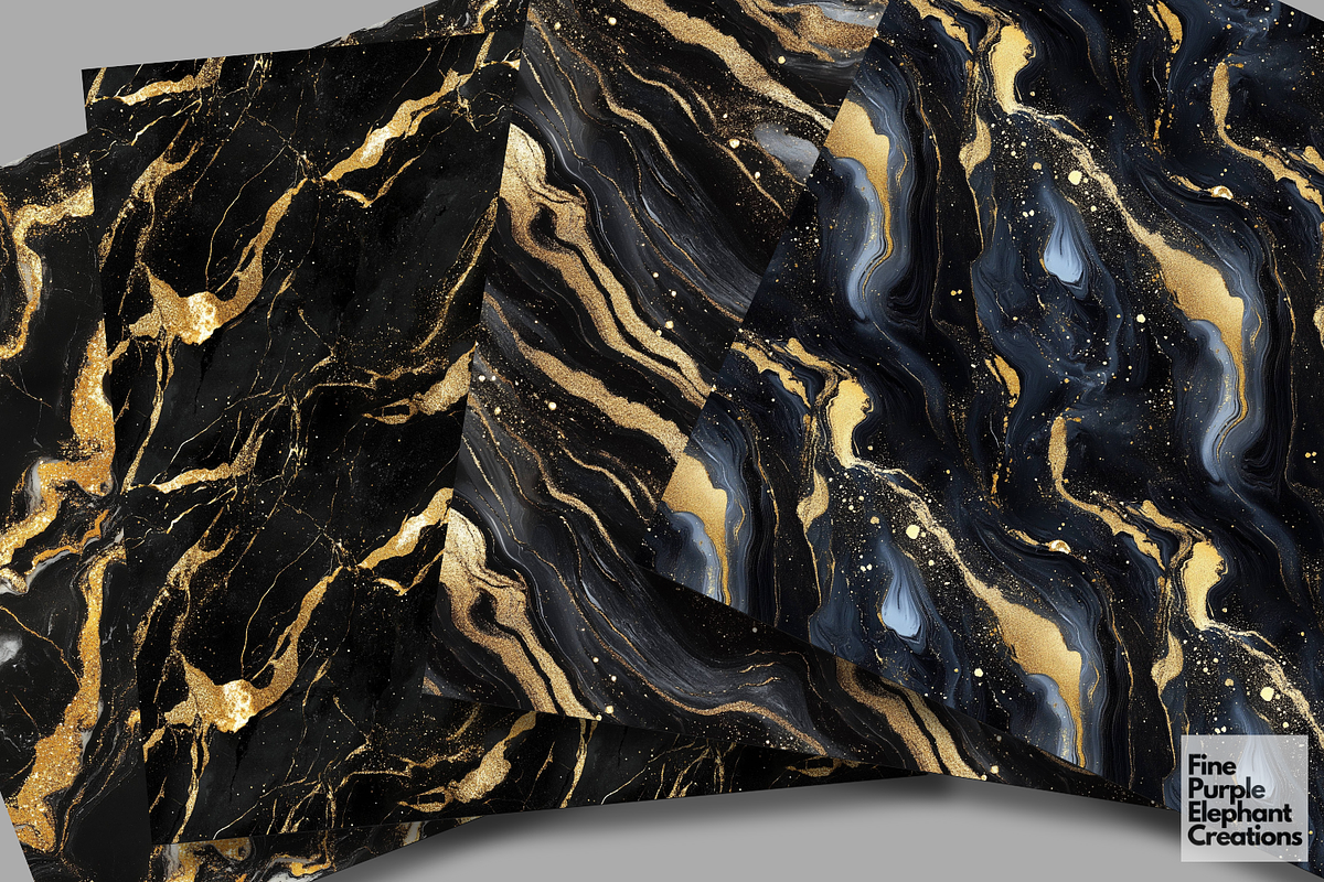 Black Gold Marble Texture Granite, a Pattern Graphic by Fine Purple Elephant (Photo 2 of 5)