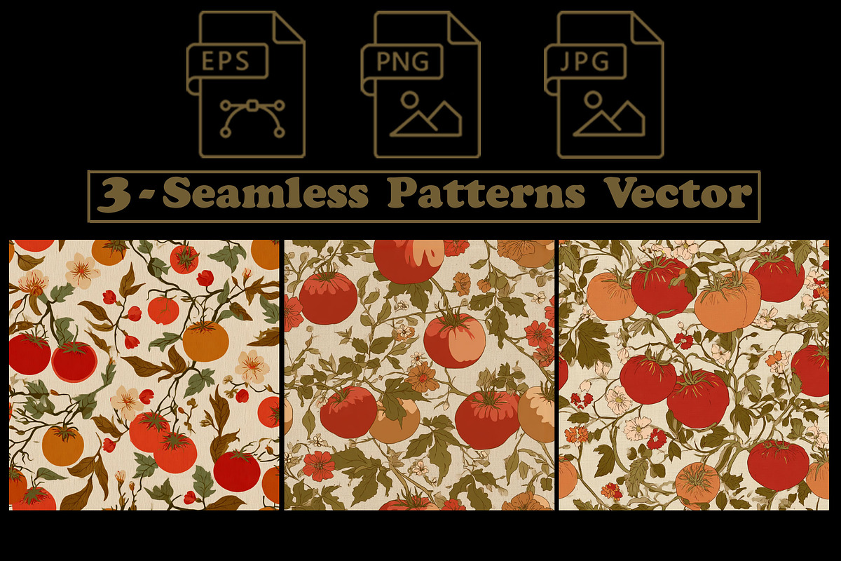 Tomato and Vine Farmhouse Patterns, a Pattern Graphic by one-touch (Photo 3 of 9)