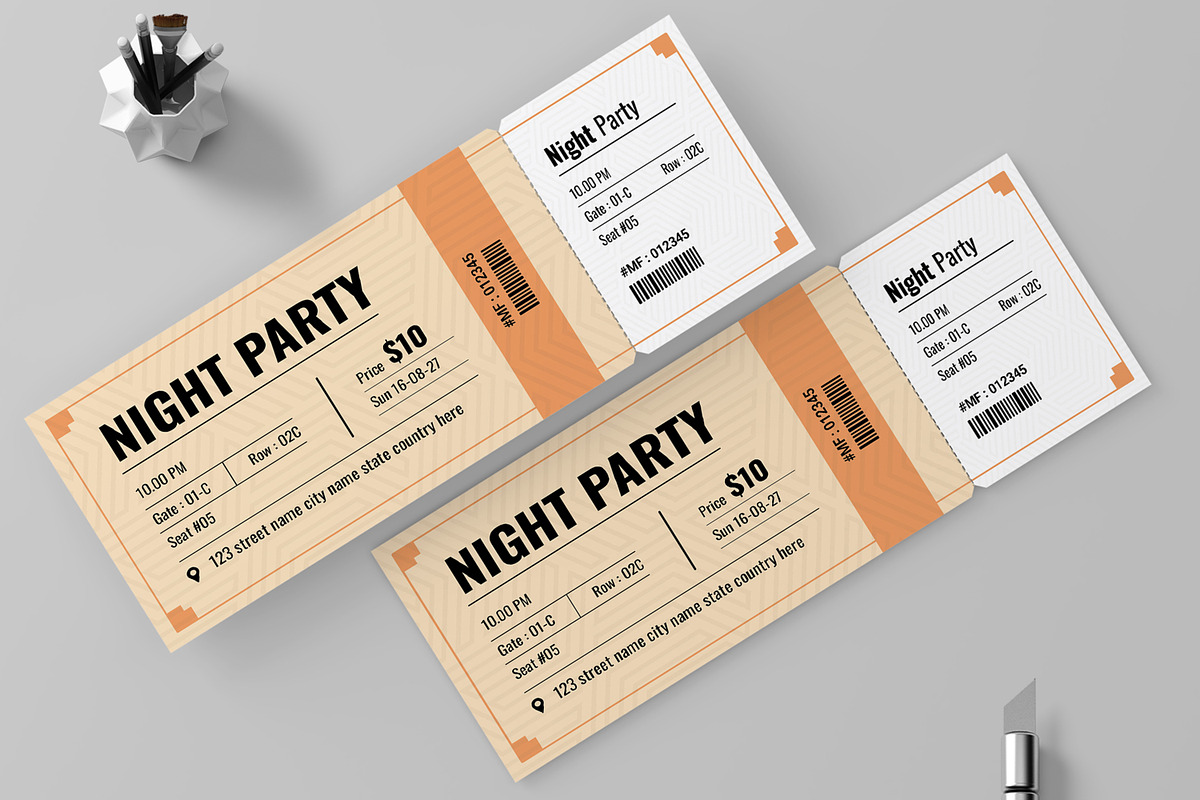 Event Ticket Template, a Stationery Template by ContestDesign (Photo 1 of 2)