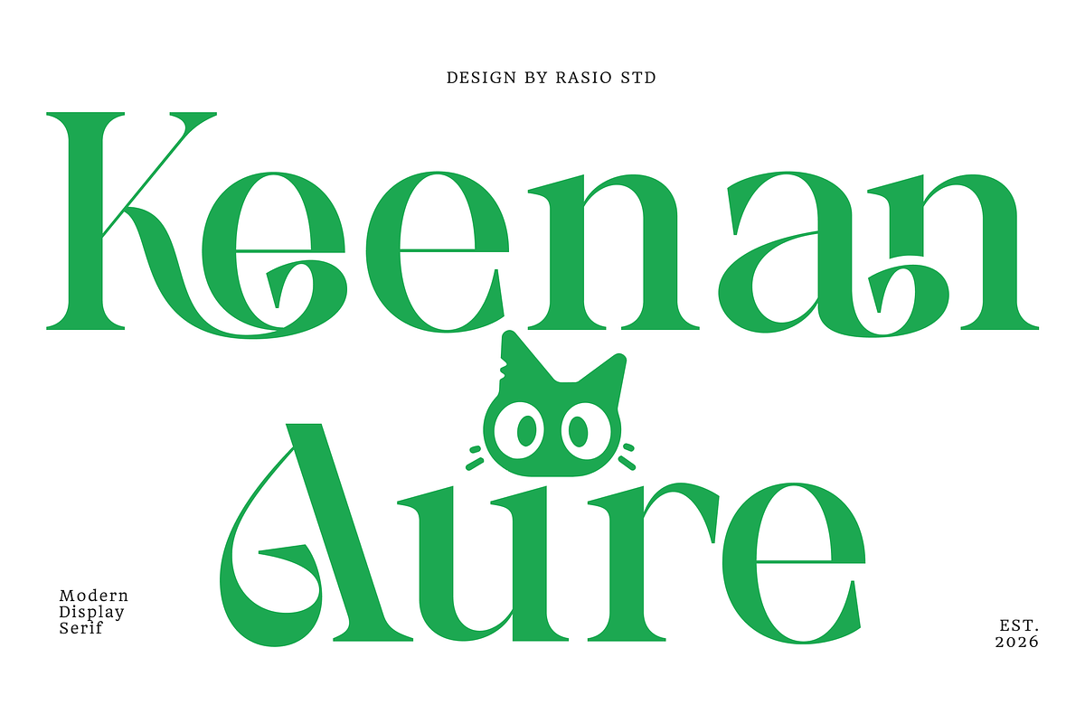 Keenan Aure Modern Serif Font, a Serif Font by Rasio Studio (Photo 1 of 9)