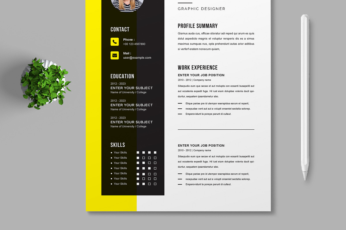 Resume Template, a Stationery Template by MightyDesign (Photo 3 of 8)