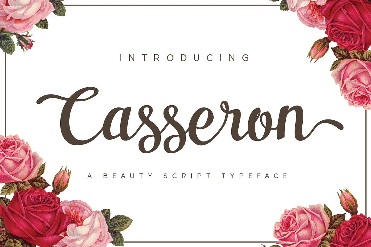 Casseron - Lovely Script Typeface, a Script Font by Patria Ari (P4tcreativa) (Photo 1 of 9)