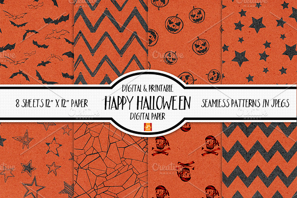 Happy Spooky Halloween Digital Paper