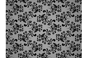 Flower pattern. Seamless black and, a Decorative Illustration by RODINA