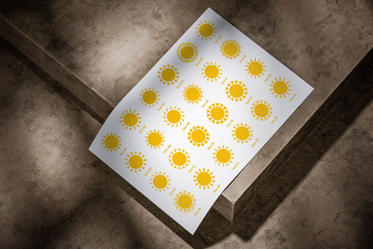 24 Sun Icons Set, an Object Graphic by romanlypovyi (Photo 2 of 4)
