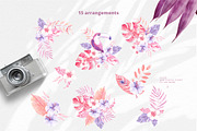 Sunset in the Tropics graphic set., a Decorative Illustration by Dinkoobraz (Thumbnail 7 of 9)