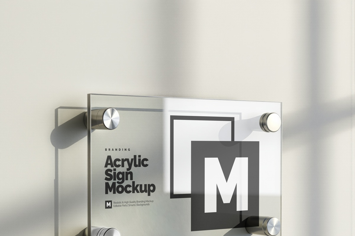Acrylic Wall Sign Mockup, a Product Mockup by Bruno's Shop (Photo 1 of 3)