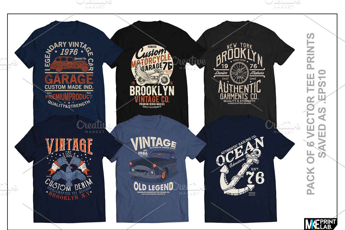 TEE PRINT VECTOR DESIGNS X6, a Texture Illustration by MKE Print Lab. (Photo 2 of 2)