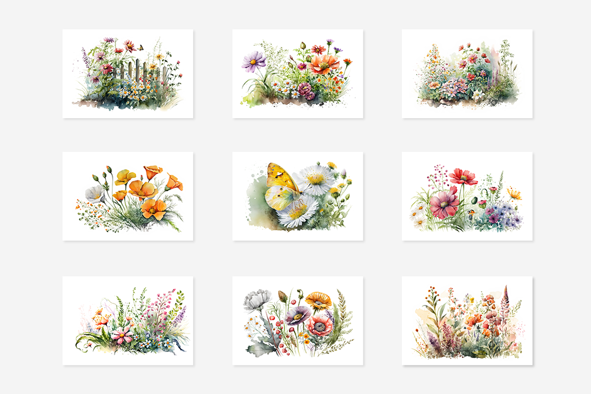 Summer Floral Watercolor Collection, a Seasonal Illustration by artsy-fartsy (Photo 2 of 7)