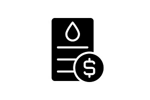 Water bill black glyph icon, an Icon by IMG Visuals