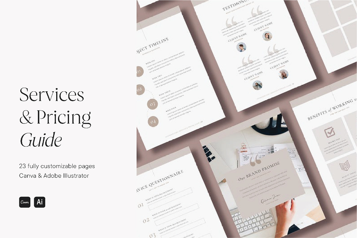 Services & Pricing Guide | Canva, a Presentation Template by Wild Theory (Photo 1 of 12)