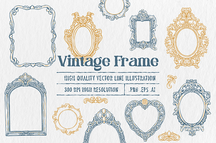 Elegant Vintage Frame Illustration, an Illustration by Annie Nee