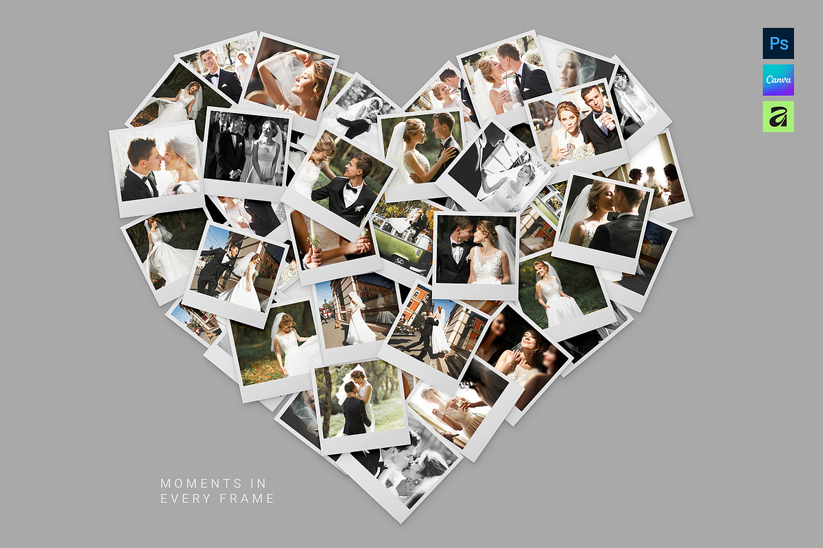 Love Heart Photo Collage Template, a Social Media Template by DesignerCandies (Photo 1 of 5)