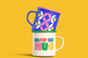 Retro Camping Mug Mockup Set, a Cups & Container Mockup by graphicsauce
