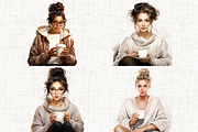 Cozy Time Clipart Set, a Person Illustration by Mash Mash Stickers (Thumbnail 7 of 9)