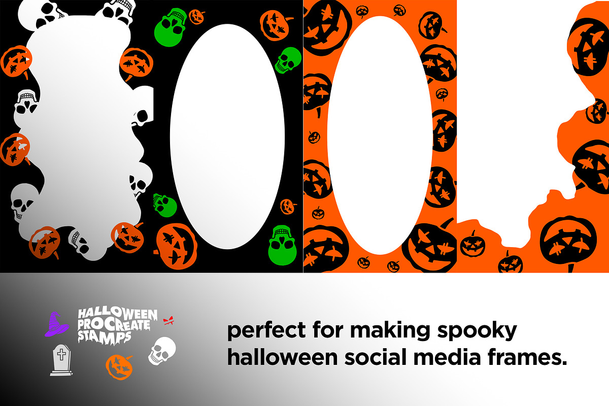 Halloween Procreate Stamp Brushes, a Brush Add-On by Layerform Design Co. (Photo 5 of 5)