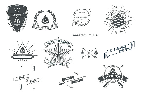 Vector Hipster Labels.