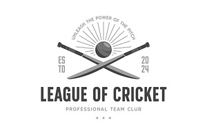 flat cricket logo element template, a Branding & Logo Template by Pyruos ID