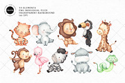 Safari Baby Animals Clipart, an Illustration by Gau Silva Studio (Thumbnail 2 of 4)