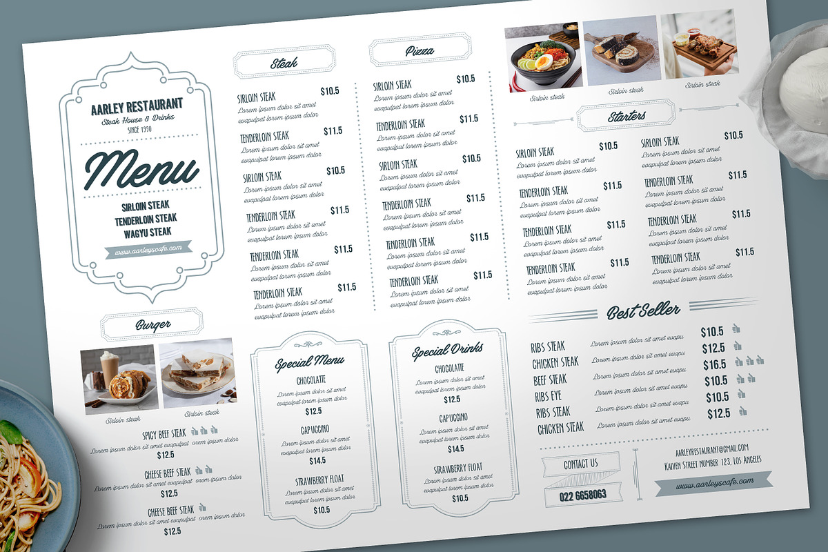 Elegant Menu Board, a Flyer Template by Aarley Kaiven