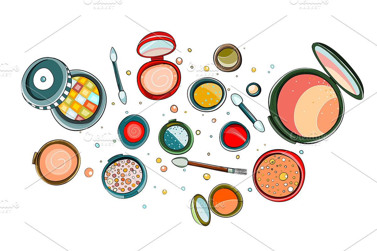 Makeup Collection Colorful Drawing, a Decorative Illustration by Popmarleo Shop (Photo 1 of 3)