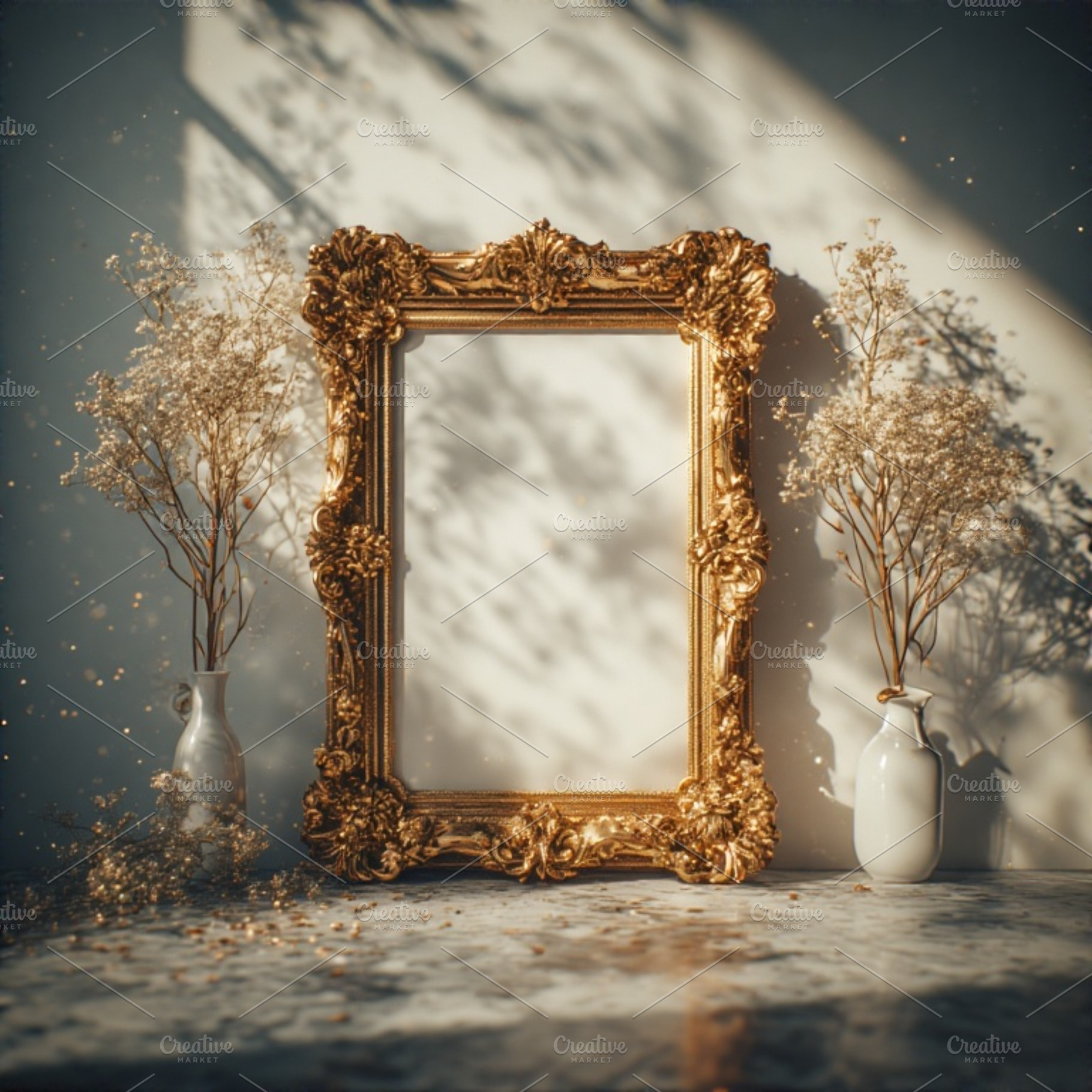 Gold frame stock image, an Abstract Photo by ComfortQ