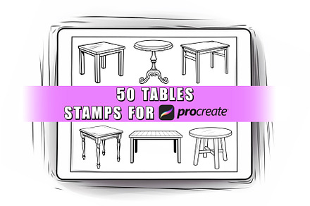 50 Table Procreate Stamps Brushes