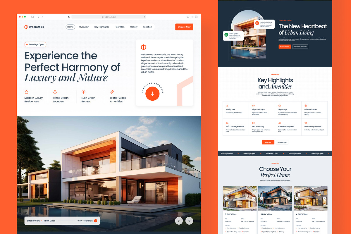 Real Estate Website Landing Page, an UI Kit Template by Squares and Circles (Photo 1 of 6)