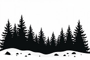 Pine Forest Silhouette Bundle, an Object Graphic by balal (Thumbnail 3 of 16)