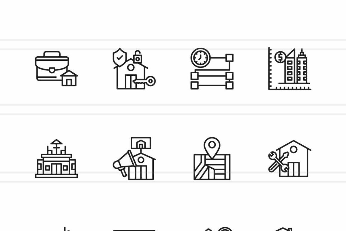 25 Luxury Real Estate Icons, an Outline Icon by IconBunny (Photo 2 of 2)