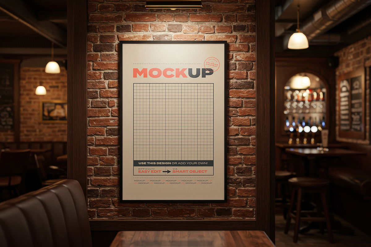 Poster Frame Mockups in Pub, a Mockup by Luuqas Design (Photo 3 of 3)