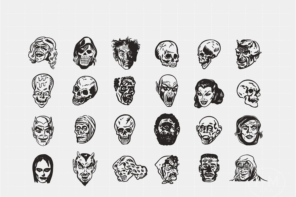 Retro Horror Illustration Bundle, an Illustration by FM Era Studio (Photo 2 of 2)