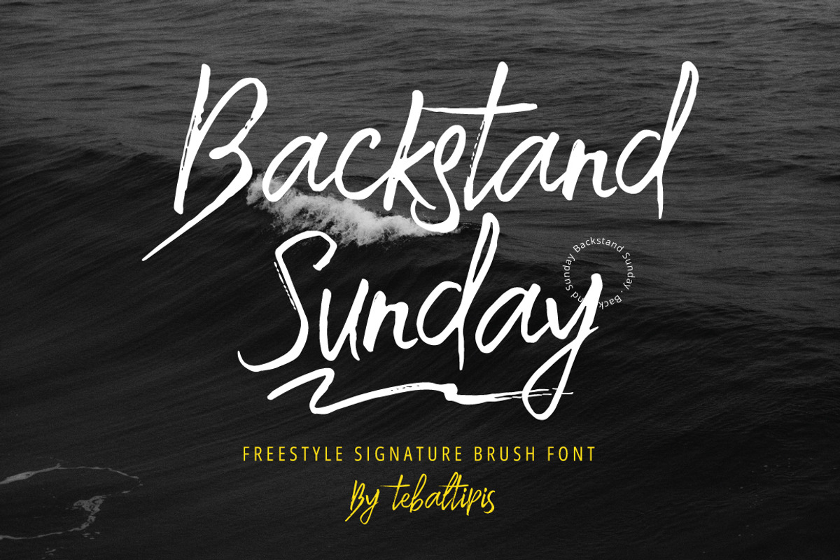 Backstand Sunday - Freestyle Brush, a Handwritten Font by tebaltipislab (Photo 1 of 12)