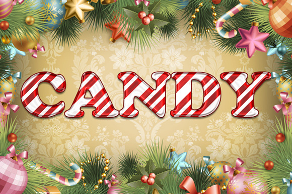 Candy Cane Text For Photoshop preview 5