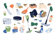 Cleaning equipment set + templates, an Object Illustration by PaperTrident (Thumbnail 1 of 4)