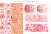 LivingCoral Watercolor Flowers, an Illustration by May • SHO (Thumbnail 12 of 13)