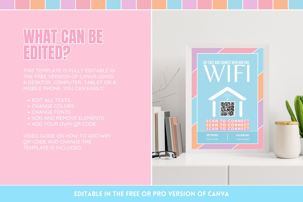 WiFi QR Code Sign - Pastel, a Card Template by SunshineStudioBoutique (Photo 3 of 10)