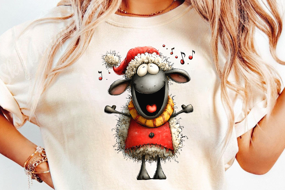 Funny Christmas Sheep Clipart, an Illustration by DreamCafeArt (Photo 8 of 8)