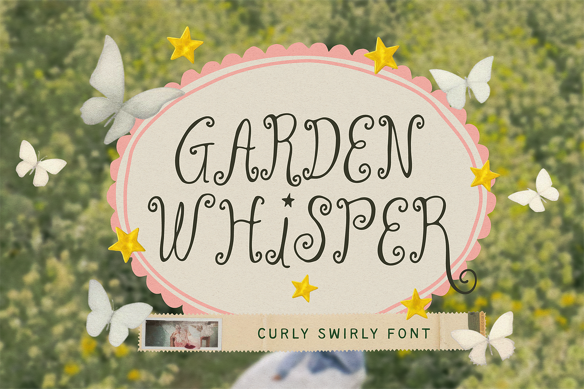GARDEN WHISPER | WHIMSY CURLY FONT, a Handwritten Font by Maria Feliz Fonts (Photo 1 of 10)