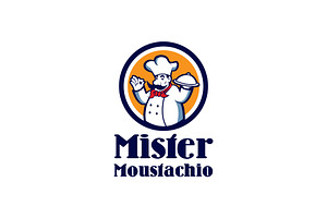 Mister Moustachio - Chef Mascot Logo, a Branding & Logo Template by ashenterprise