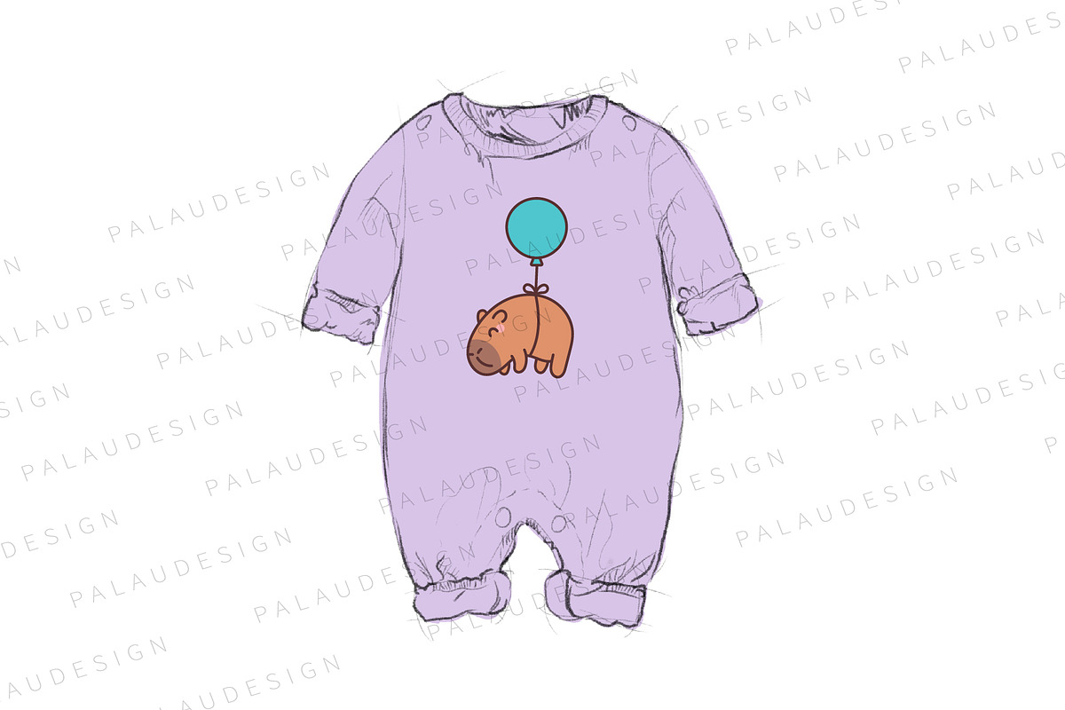Cute Capybara with Balloons, an Animal Illustration by Palau (Photo 8 of 12)