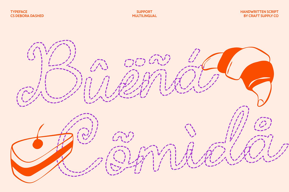 CS Debora Dashed, a Script Font by Craft Supply Co. (Photo 7 of 8)