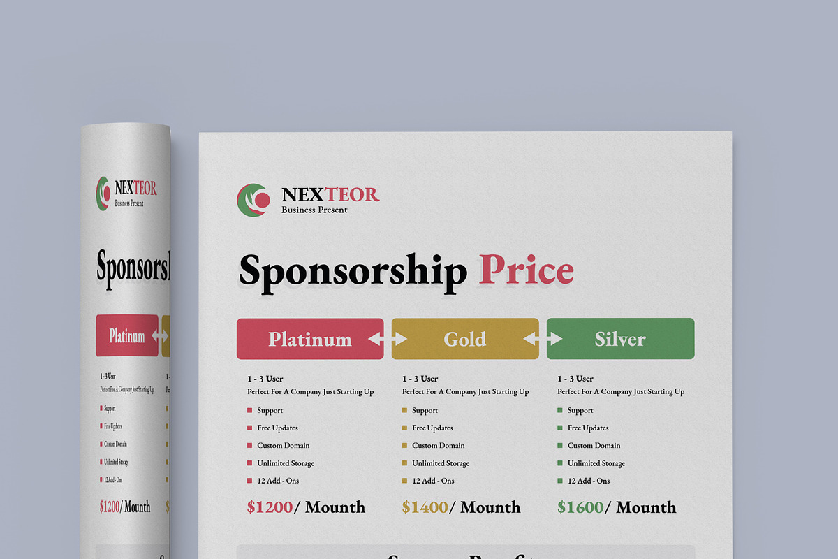 Sponsorship Price Design Template, a Stationery Template by MightyDesign (Photo 2 of 7)
