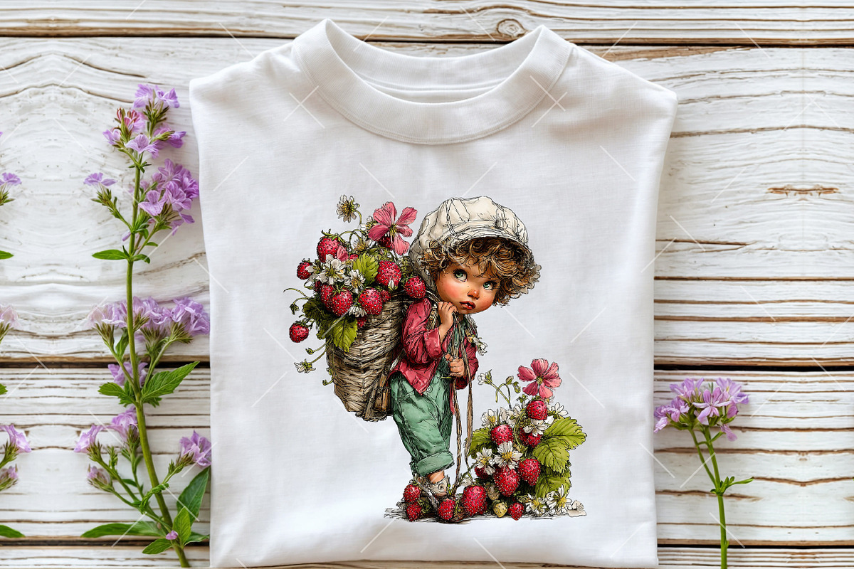 Strawberry Kids PNG Clipart, a Seasonal Illustration by OK Design (Photo 5 of 6)