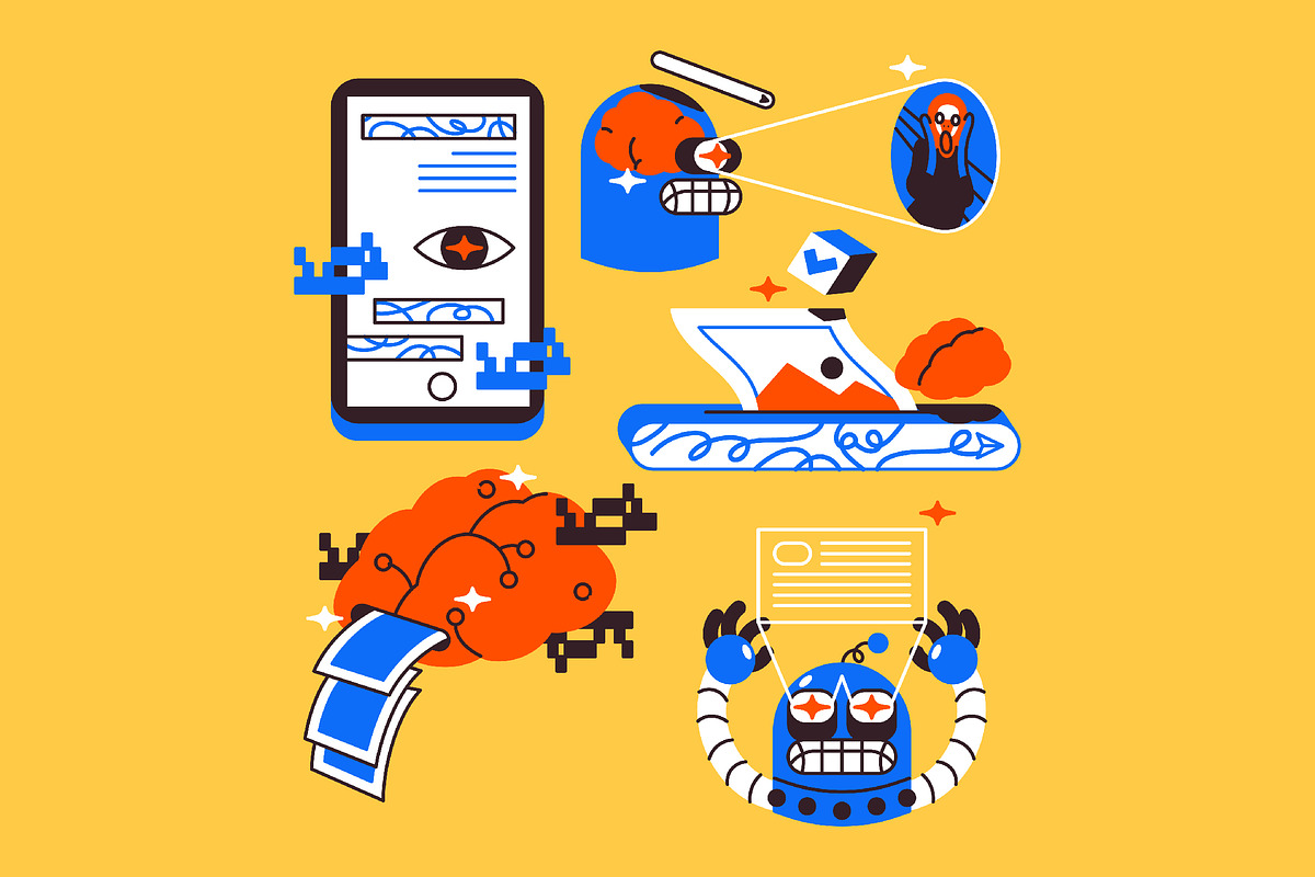 Generative AI Asset Illustration, a Technology Illustration by graphicook